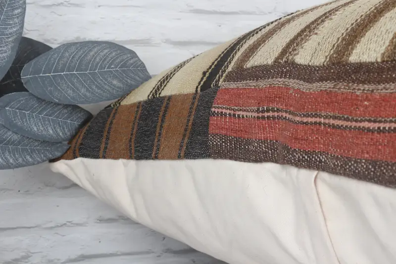 Nomadic Pillow, Traditional Pillow Sham, Cushion Cover, Handmade Kilim Cushion, 32x32 Brown Pillow Case, Boho Pillow, Vintage Pillow - 8