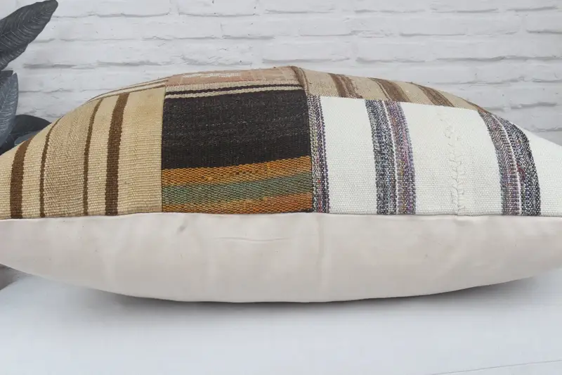 Nomadic Pillow, Traditional Pillow Sham, Cushion Cover, Handmade Kilim Cushion, 32x32 Brown Pillow Case, Boho Pillow, Vintage Pillow - 6