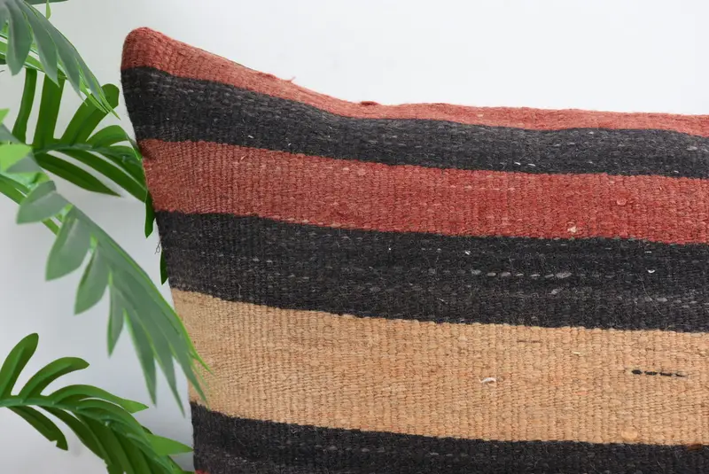 Pillow Cover, Lounge Throw Cushion Case, 20x20 Red Cushion Cover, Vintage Kilim Throw Pillow, Throw Kilim Pillow, Ethnical Kilim Rug Pillow - 2