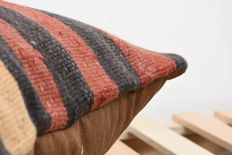 Pillow Cover, Lounge Throw Cushion Case, 20x20 Red Cushion Cover, Vintage Kilim Throw Pillow, Throw Kilim Pillow, Ethnical Kilim Rug Pillow - 7
