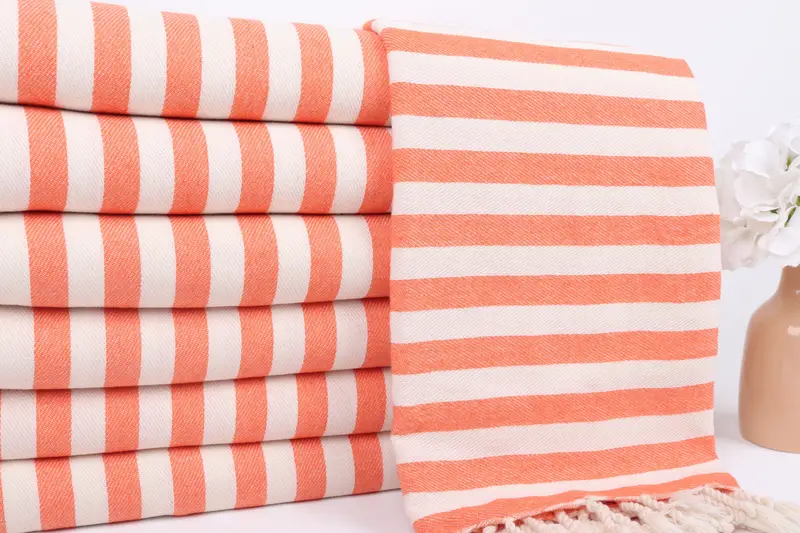 80x36 Cotton Striped Towel, Best Friend Gift Ideas, Thin towel, Soft and absorbent Turkish towel, Wedding Gift, Personalized Wedding Gift - 2