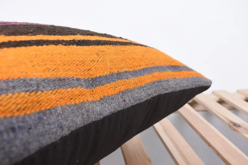 Kilim Pillow Cover, Ethnic Pillow Case, Boho Pillow Sham Cover, Boho Pillow, Cushion, 20x20 Orange Pillow Sham, Decorative Pillow Sham - 7