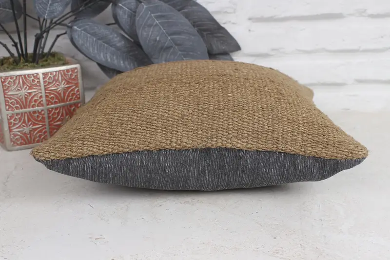Indoor Pillow Sham, Gift Pillow, Throw Kilim Pillow, Boho Chic Pillow Case, 12x12 Brown Cushion Cover, Ethnical Kilim Rug Pillow, Pillow Case - 5