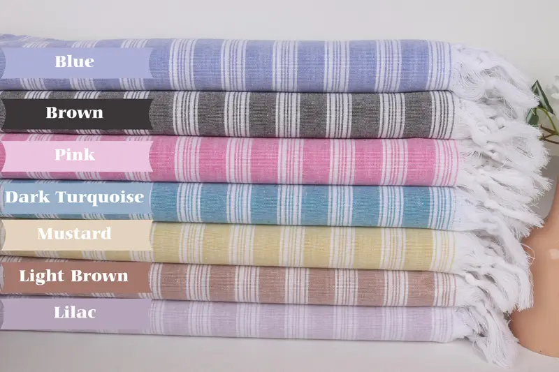 Bridesmaid Favors, 70x40 Cotton Striped Towel, Embroidery Towel, Turkish Bath Towel Set, Travel towel, Wedding Favors, Quick-dry peshtemal - 1