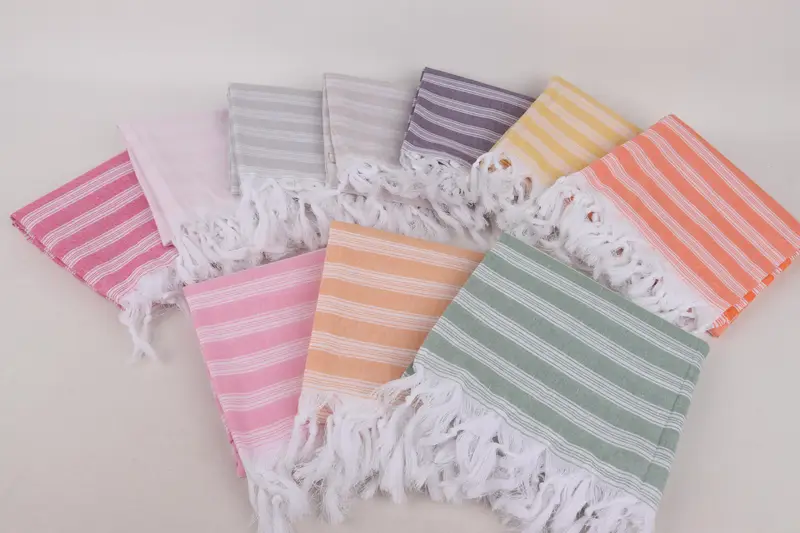 Bridesmaid Favors, 70x40 Cotton Striped Towel, Embroidery Towel, Turkish Bath Towel Set, Travel towel, Wedding Favors, Quick-dry peshtemal - 6