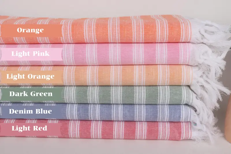 Bridesmaid Favors, 70x40 Cotton Striped Towel, Embroidery Towel, Turkish Bath Towel Set, Travel towel, Wedding Favors, Quick-dry peshtemal - 4