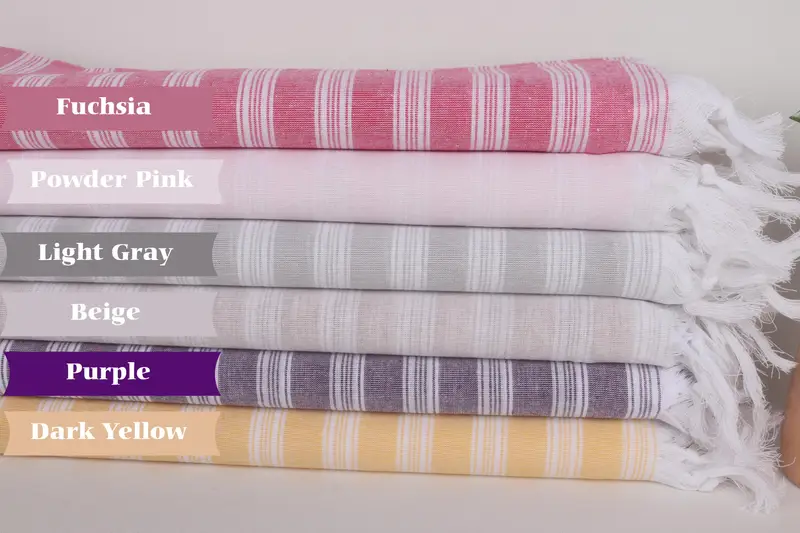 Bridesmaid Favors, 70x40 Cotton Striped Towel, Embroidery Towel, Turkish Bath Towel Set, Travel towel, Wedding Favors, Quick-dry peshtemal - 5