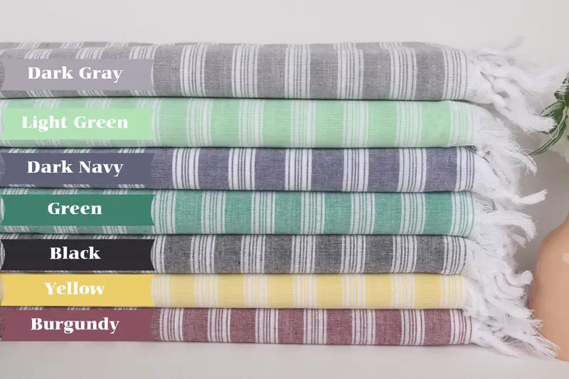 Bridesmaid Favors, 70x40 Cotton Striped Towel, Embroidery Towel, Turkish Bath Towel Set, Travel towel, Wedding Favors, Quick-dry peshtemal - 2