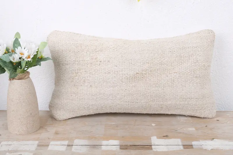 Throw Kilim Pillow, Handmade Kilim Cushion, Cushion Case, Pillow for Couch, 8x16 Rainbow Pillow Cover, Nautical Throw Pillow Sham - 2