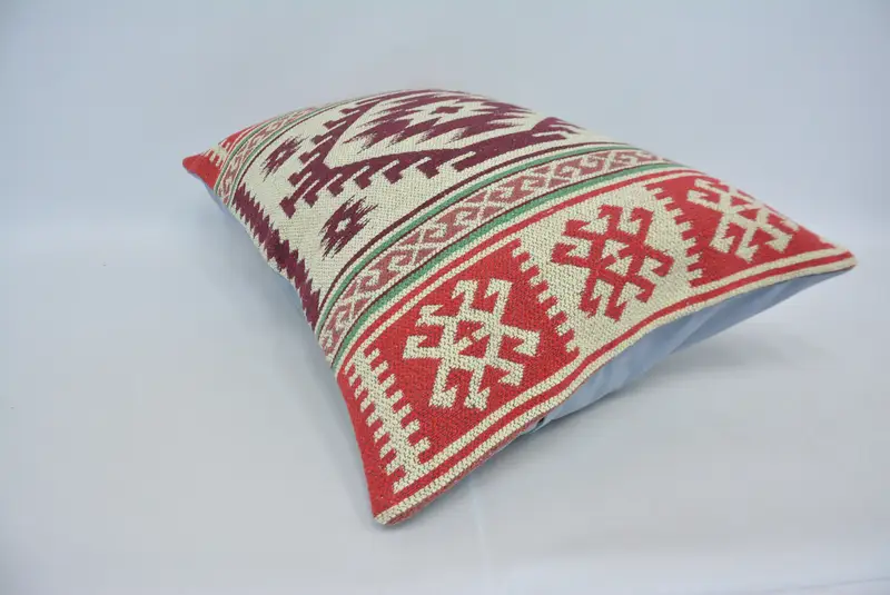 Vintage Pillow, Nomadic Cushion Case, 20x28 White Cushion Case, Chair Pillow Case, Kilim Pillow, Turkish Kilim Pillow, Pillow Case - 6