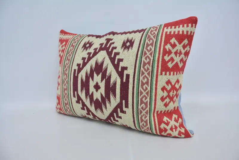 Vintage Pillow, Nomadic Cushion Case, 20x28 White Cushion Case, Chair Pillow Case, Kilim Pillow, Turkish Kilim Pillow, Pillow Case - 4