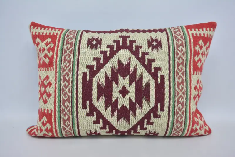 Vintage Pillow, Nomadic Cushion Case, 20x28 White Cushion Case, Chair Pillow Case, Kilim Pillow, Turkish Kilim Pillow, Pillow Case - 1