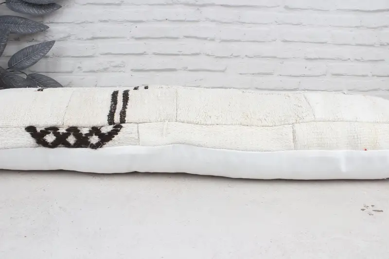 Pillow for Couch, Kilim Pillow, Accent Cushion, Pillow Case, Pastel Cushion Case, 12x43 White Cushion Case, Vintage Kilim Pillow - 5