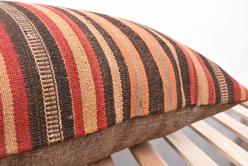 20x28 Brown Pillow Cover, Boho Pillow Sham Cover, Vintage Kilim Throw Pillow, Pillow, Handmade Kilim Cushion, Outdoor Bolster Cushion Case - 7