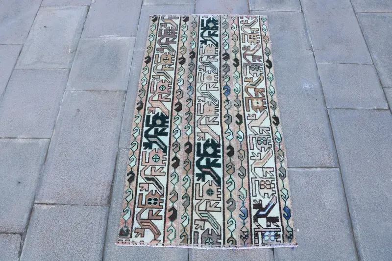 2.1x3.9 ft Rug, Turkish Vintage Rug, Oushak Brown Rug - 1