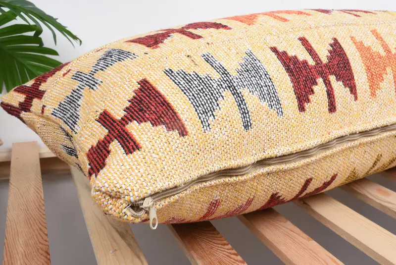 16x43 Beige Cushion, Cushion Cover, Throw Kilim Pillow, Wool Kilim Pillow Cushion Case, Kilim Pillow, Luxury Pillow Case, Gift Pillow - 6