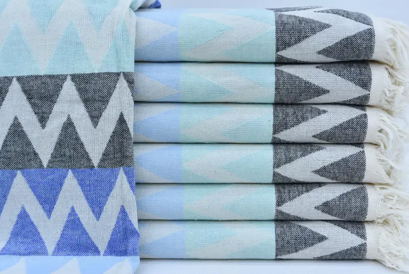 Wedding Gift Ideas, Spa Gift Towel, Gym Towel, Bath towel, 70x40 Cotton Zigzag Design Towel, Bachelor Bachelorette Party Favors, Housewarming Gift - 2