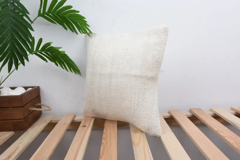 Ethnical Kilim Rug Pillow, Home Decor Pillow, Ethnic Pillow Cover Cushion, Cushion Case, 14x14 White Cushion, Sofa Pillow Cover, Vintage Pillow - 5