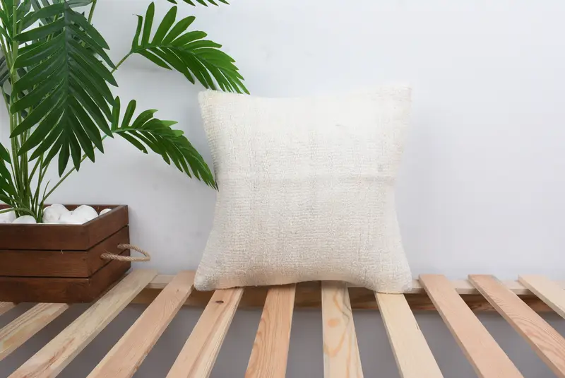 Ethnical Kilim Rug Pillow, Home Decor Pillow, Ethnic Pillow Cover Cushion, Cushion Case, 14x14 White Cushion, Sofa Pillow Cover, Vintage Pillow - 1