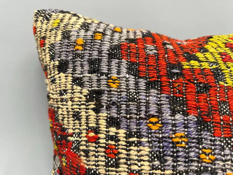 Office Chair Kissenbezirk, Kissen, Wohnkulturkissen, gedämpftes Kissenabdeckung, Geschenkkissen, Vintage -Kilim -Wurfkissen, 18x18 Rote Kissenabdeckung - 5