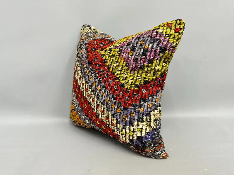 Office Chair Kissenbezirk, Kissen, Wohnkulturkissen, gedämpftes Kissenabdeckung, Geschenkkissen, Vintage -Kilim -Wurfkissen, 18x18 Rote Kissenabdeckung - 3