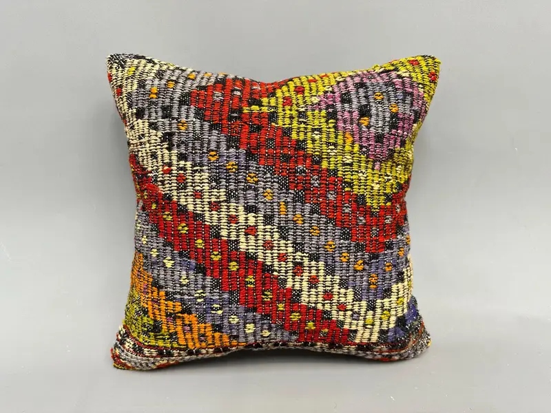 Office Chair Kissenbezirk, Kissen, Wohnkulturkissen, gedämpftes Kissenabdeckung, Geschenkkissen, Vintage -Kilim -Wurfkissen, 18x18 Rote Kissenabdeckung - 4