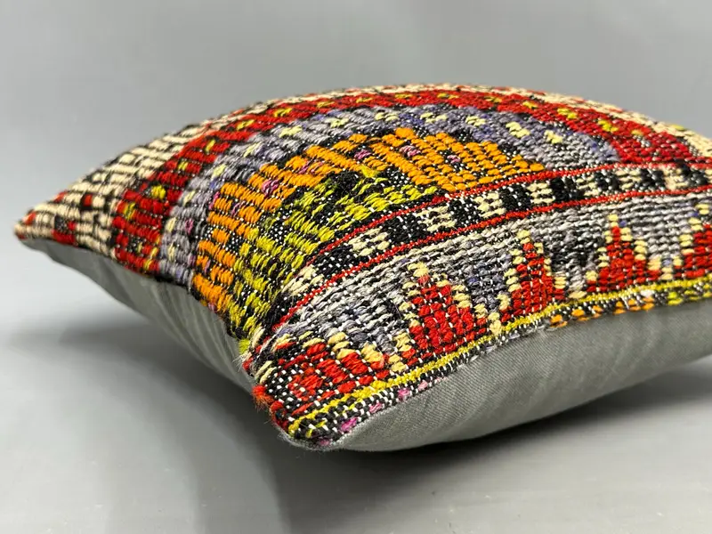 Office Chair Kissenbezirk, Kissen, Wohnkulturkissen, gedämpftes Kissenabdeckung, Geschenkkissen, Vintage -Kilim -Wurfkissen, 18x18 Rote Kissenabdeckung - 6