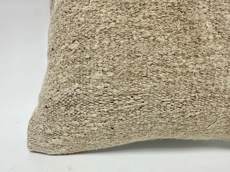 Pillow Case, 14x14 Beige Pillow Cover, Turkish Pillow, Vintage Kilim Pillow, Throw Kilim Pillow, Decorative Bolster Pillow Sham - 2