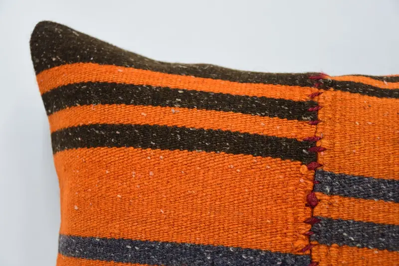 Interior Designer Pillow, Boho Pillow Sham Cover, 16x16 Orange Pillow Case, Vintage Kilim Pillow Cushion Cover, Pillow Sham, Home Decor Pillow - 2