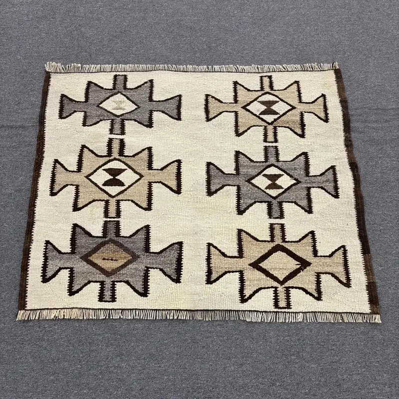3.2x2.6 ft Vintage Küçük Halı, Türk Kahvesi Halı - 1
