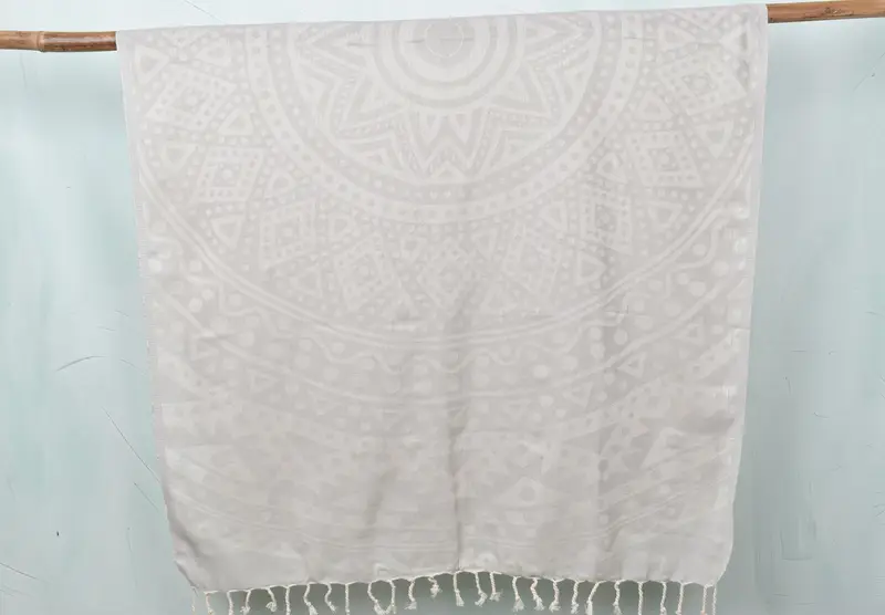 Custom Towel, Luxury Turkish beach towel with fringe, Wedding Favors, 70x40 Cotton Round Pattern Towel, Memorial Gift, Bachelorette Gifts - 1