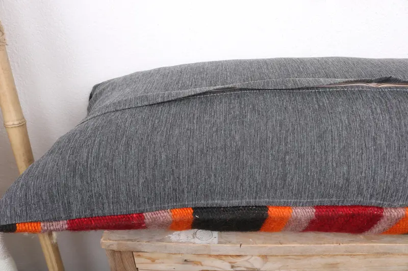 Knitted Cushion, Kilim Pillow Cover, Pillow for Couch, 16x36 Red Pillow Cover, Neutral Throw Pillow Sham, Pillow Case, Pillow for Sofa - 7