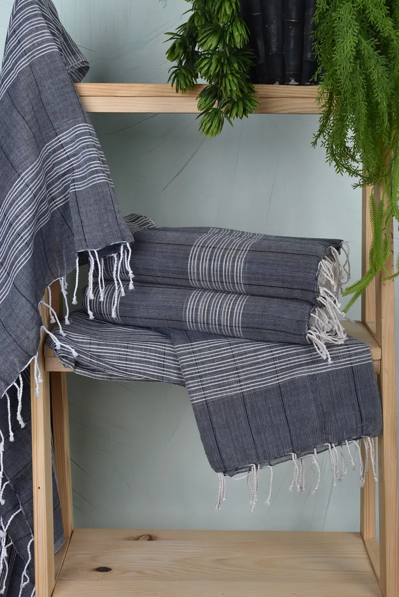 Personalized Wedding Gift, Sand-resistant towel, Embroidery Towels, Turkish towel, Best Friend Wedding Gift, 70x40 Cotton Striped Towel, Scarf Towel - 6