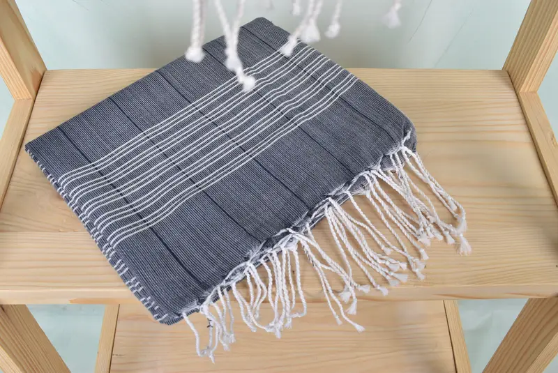 Personalized Wedding Gift, Sand-resistant towel, Embroidery Towels, Turkish towel, Best Friend Wedding Gift, 70x40 Cotton Striped Towel, Scarf Towel - 5