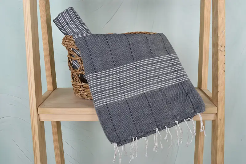 Personalized Wedding Gift, Sand-resistant towel, Embroidery Towels, Turkish towel, Best Friend Wedding Gift, 70x40 Cotton Striped Towel, Scarf Towel - 4