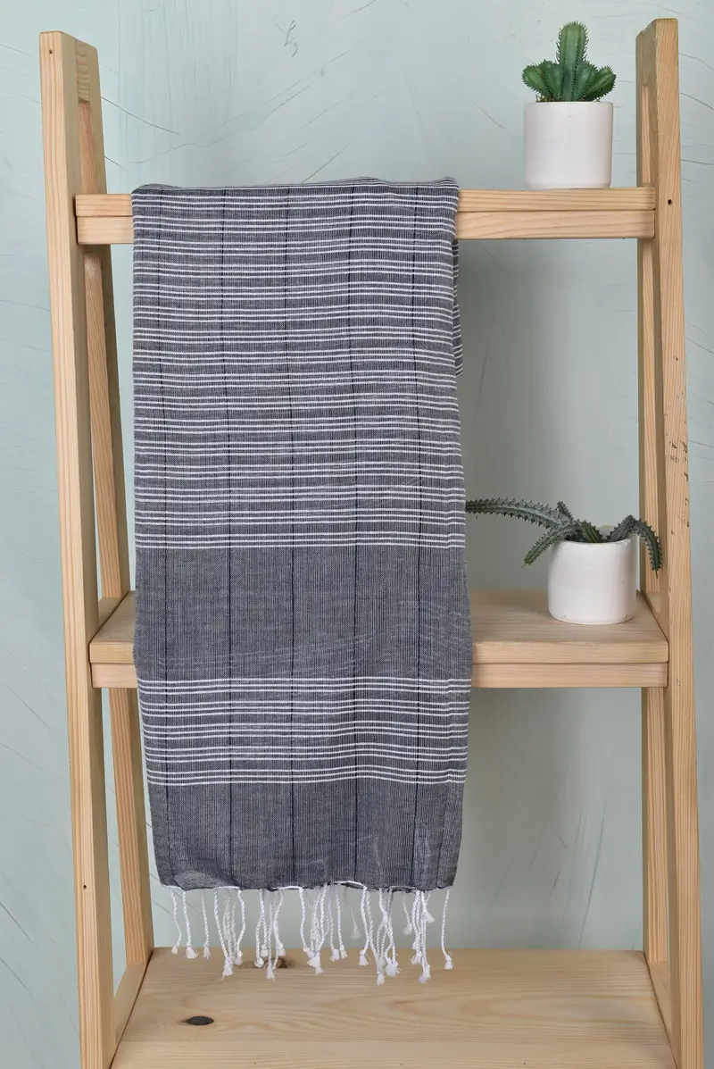 Personalized Wedding Gift, Sand-resistant towel, Embroidery Towels, Turkish towel, Best Friend Wedding Gift, 70x40 Cotton Striped Towel, Scarf Towel - 8