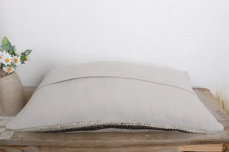 Turkish Kilim Pillow, Kilim Cushion Sham, Pillow Cover, Luxury Pillow, Pet Pillow Sham, Boho Pillow Sham Cover, 12x20 White Cushion Cover - 7