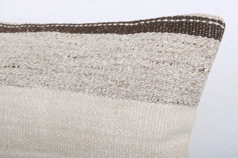 Turkish Kilim Pillow, Kilim Cushion Sham, Pillow Cover, Luxury Pillow, Pet Pillow Sham, Boho Pillow Sham Cover, 12x20 White Cushion Cover - 5