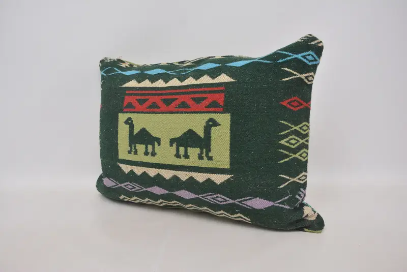 Pastel Cushion Cover, Vintage Pillow, Pillow, Retro Pillow Case, Interior Designer Pillow, Kilim Pillow, 20x28 Green Cushion Case - 4