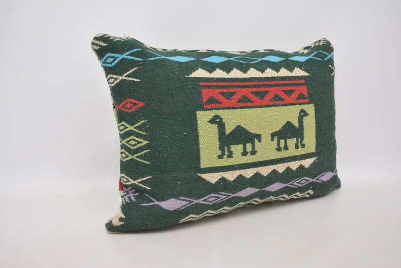 Pastel Cushion Cover, Vintage Pillow, Pillow, Retro Pillow Case, Interior Designer Pillow, Kilim Pillow, 20x28 Green Cushion Case - 3