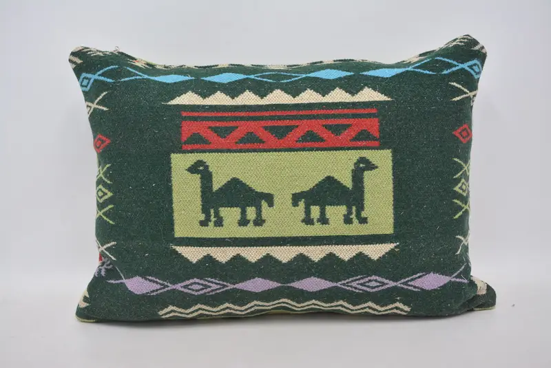 Pastel Cushion Cover, Vintage Pillow, Pillow, Retro Pillow Case, Interior Designer Pillow, Kilim Pillow, 20x28 Green Cushion Case - 1