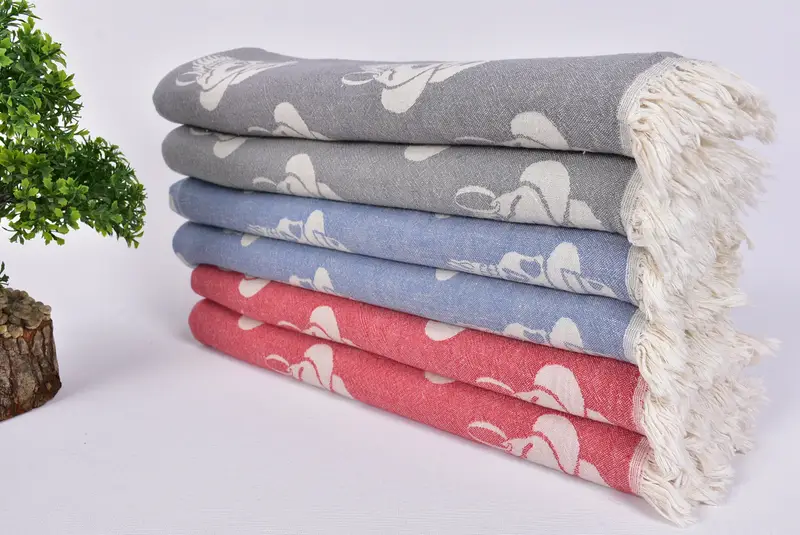 Sand-free peshtemal towel for the beach, 70x36 Cotton Skull Patterned Towel, Turkish towel, Home Decor Gifts, Bridal Party Gifts, Gifts For Him - 3