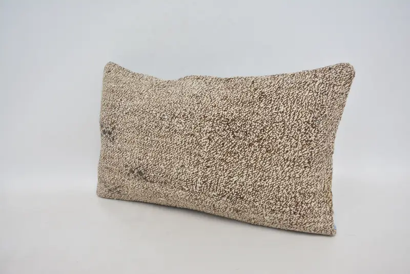 Vintage Kilim Pillow, Wool Kilim Pillow Cushion Case, Pillow for Sofa, 12x20 Beige Cushion Case, Ethnical Kilim Rug Pillow, Pillow Case - 4
