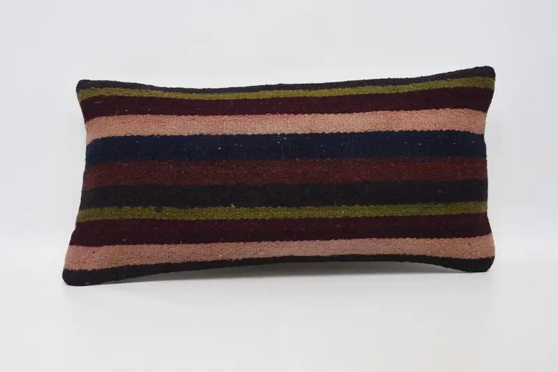 Handmade Kilim Cushion, Throw Kilim Pillow, Turkish Pillow, Pillow, Nomadic Cushion Cover, Luxury Cushion Case, 12x24 Blue Pillow Case - 1