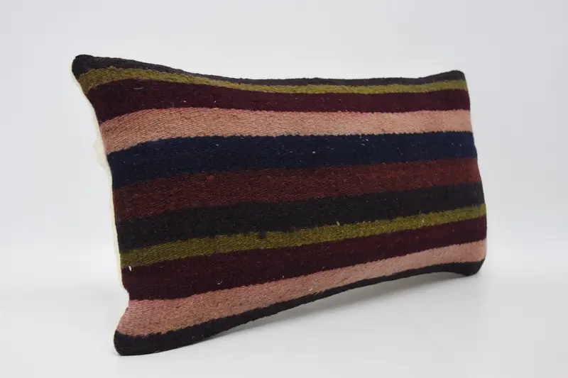 Handmade Kilim Cushion, Throw Kilim Pillow, Turkish Pillow, Pillow, Nomadic Cushion Cover, Luxury Cushion Case, 12x24 Blue Pillow Case - 3