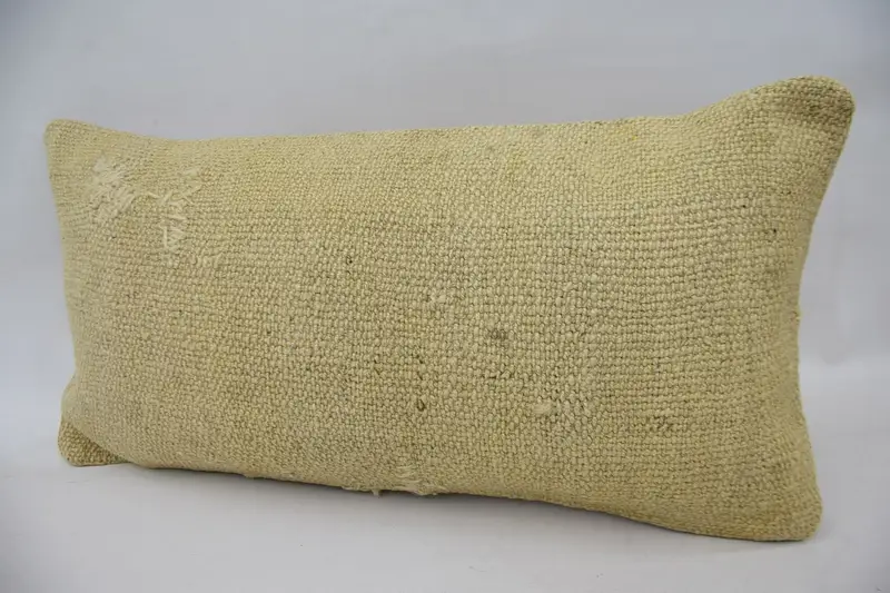 Boho Pillow Sham Cover, Throw Kilim Pillow, Outdoor Bolster Cushion Cover, 12x24 Beige Pillow Cover, Pillow Case, Ethnical Kilim Rug Pillow - 3
