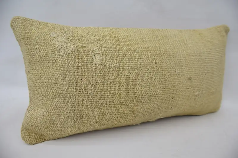 Boho Pillow Sham Cover, Throw Kilim Pillow, Outdoor Bolster Cushion Cover, 12x24 Beige Pillow Cover, Pillow Case, Ethnical Kilim Rug Pillow - 2