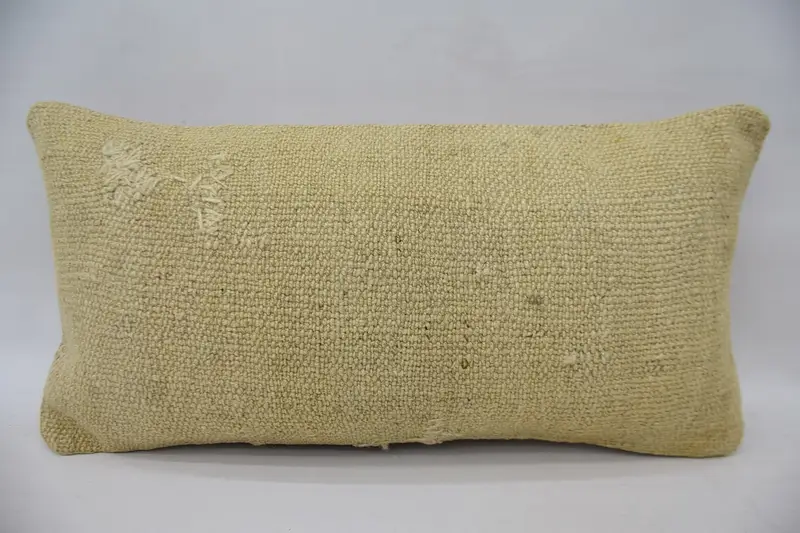 Boho Pillow Sham Cover, Throw Kilim Pillow, Outdoor Bolster Cushion Cover, 12x24 Beige Pillow Cover, Pillow Case, Ethnical Kilim Rug Pillow - 4