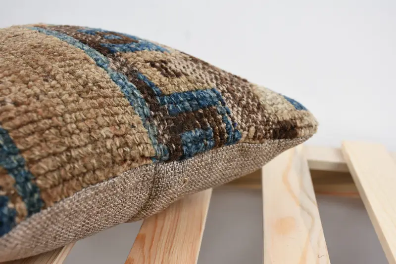 Designer Throw Pillow Sham, Pillow for Couch, Pillow Sham, Pillow for Sofa, Vintage Kilim Pillow, 12x12 Brown Cushion Cover - 7