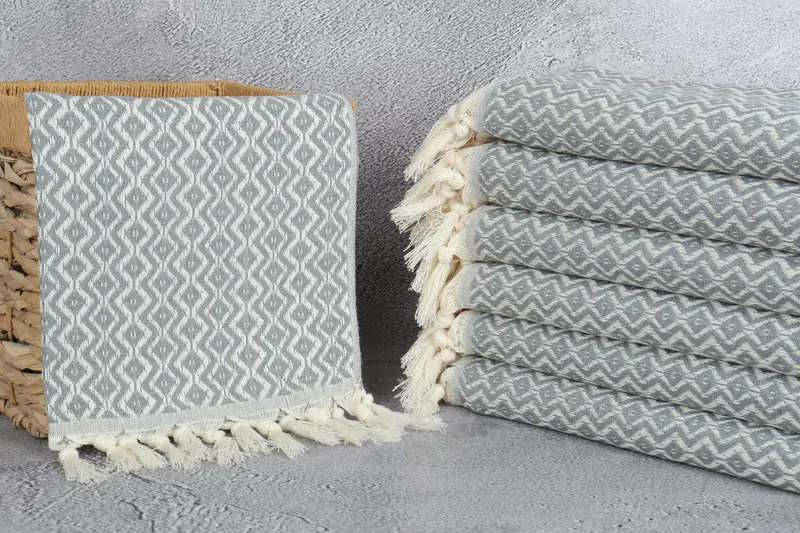 Monogram Kitchen Towel, Turkish Towel Hand Towel, Organic Towel, Wedding Gift, Handmade Gift, 36x18 Cotton Diamond Towel, Mother Of The Groom Gift - 3